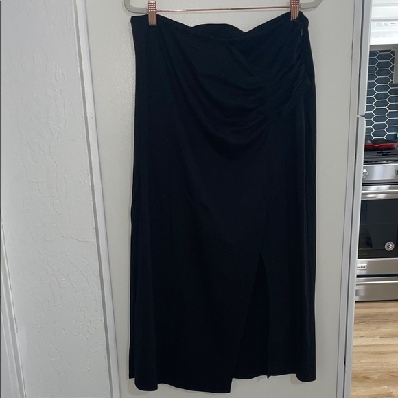 Halogen Dresses & Skirts - Halogen Black Maxi Skirt with Gathered Front and slit | L